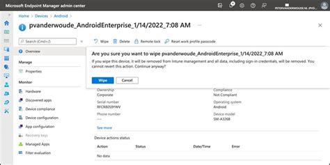 How to perform a full remote wipe on an Android device.